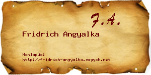 Fridrich Angyalka névjegykártya